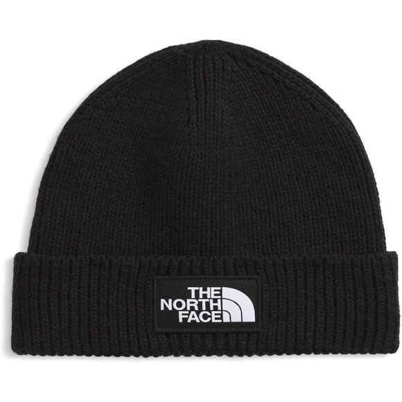 The North Face Men Tnf Black Cuffed Beanie Classic Fit Rib Knit Winter Hat - Picture 1 of 4